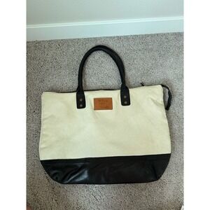 Canvas & Leather Tote Will Leather Goods Minimalist Black And White Casual